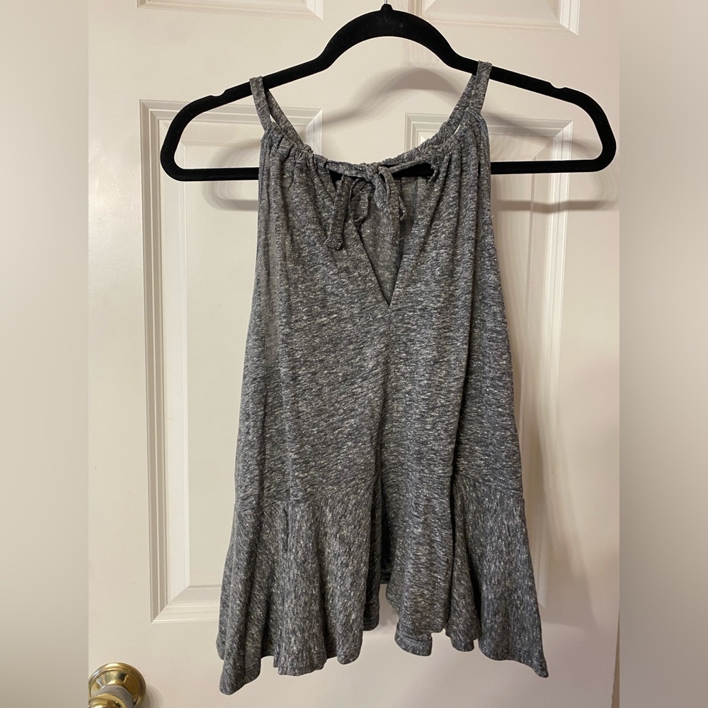 Old Navy NWT Heather Gray Ruffle Tank Top SZ S
